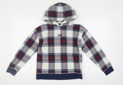 GAP Unisex Kids Multicoloured Plaid Pullover XXL Hoodie