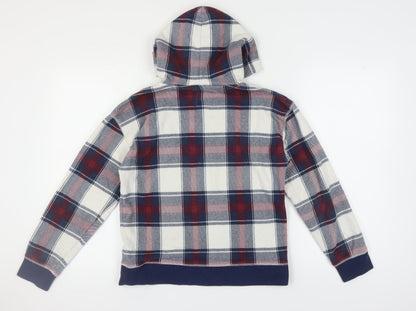 GAP Unisex Kids Multicoloured Plaid Pullover XXL Hoodie