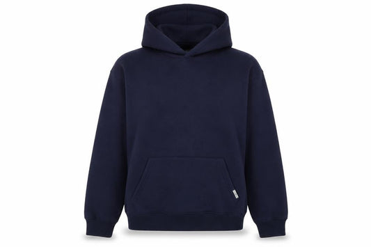 Front view of SUMWON unisex blue xs pullover hoodie