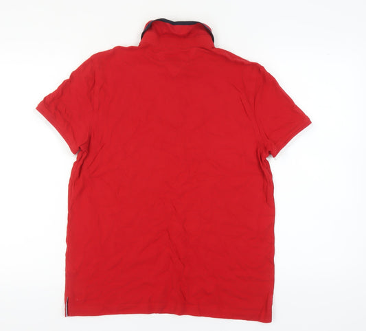 Tommy Hilfiger Men's Red Polo Shirt, Medium, Classic Fit