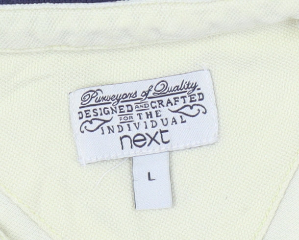 Next Men's Multicoloured Polo Shirt L Short Sleeve