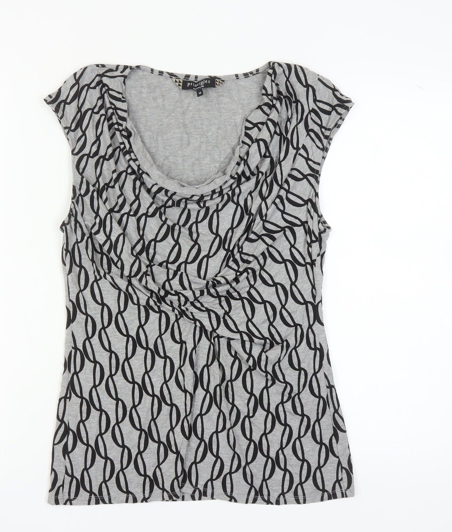 Womens UK Size 14 Principles by Ben de Lisi Grey Basic T-Shirt
