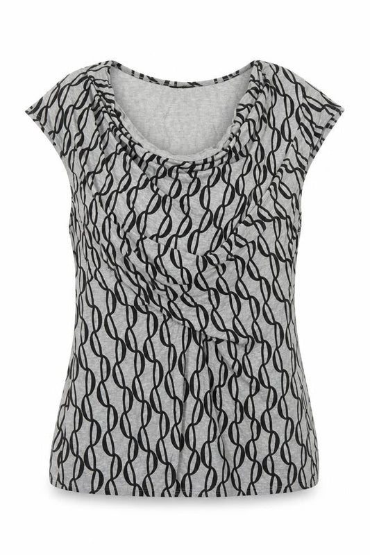 Front view of Principles Women’s Geometric Top, size UK 14, Scoop Neck