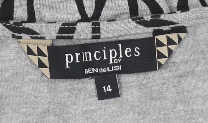 Womens UK Size 14 Principles by Ben de Lisi Grey Basic T-Shirt