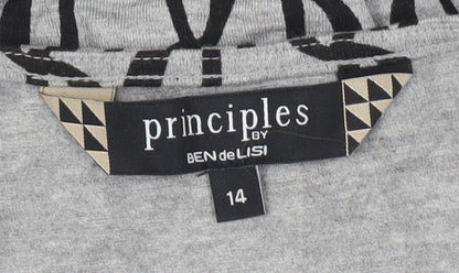 Womens UK Size 14 Principles by Ben de Lisi Grey Basic T-Shirt