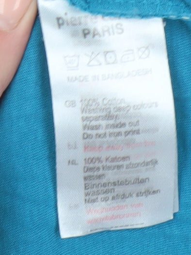 Pierre Cardin Men's Blue Crew Neck T-Shirt, Size M