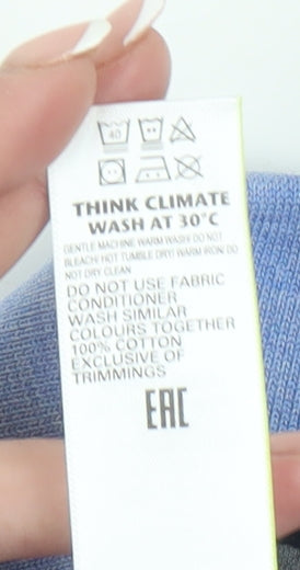 Marks and Spencer Men's Blue Cotton Polo Shirt S