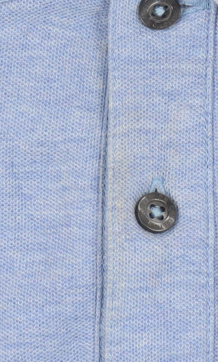 Marks and Spencer Men's Blue Cotton Polo Shirt S