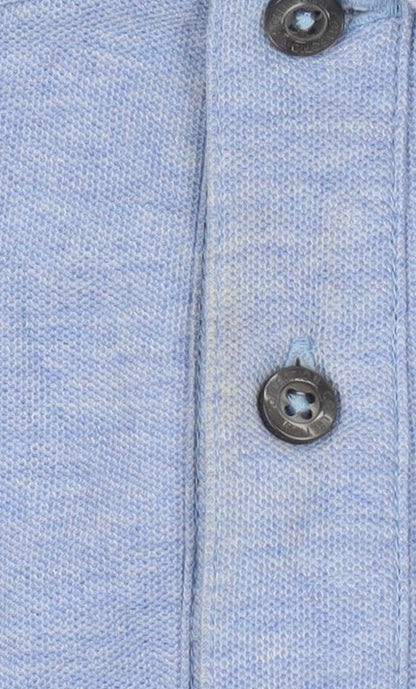 Marks and Spencer Men's Blue Cotton Polo Shirt S