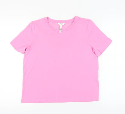 Womens UK Size S Object Pink Basic T-Shirt