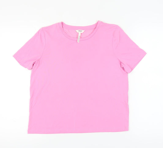 Womens UK Size S Object Pink Basic T-Shirt