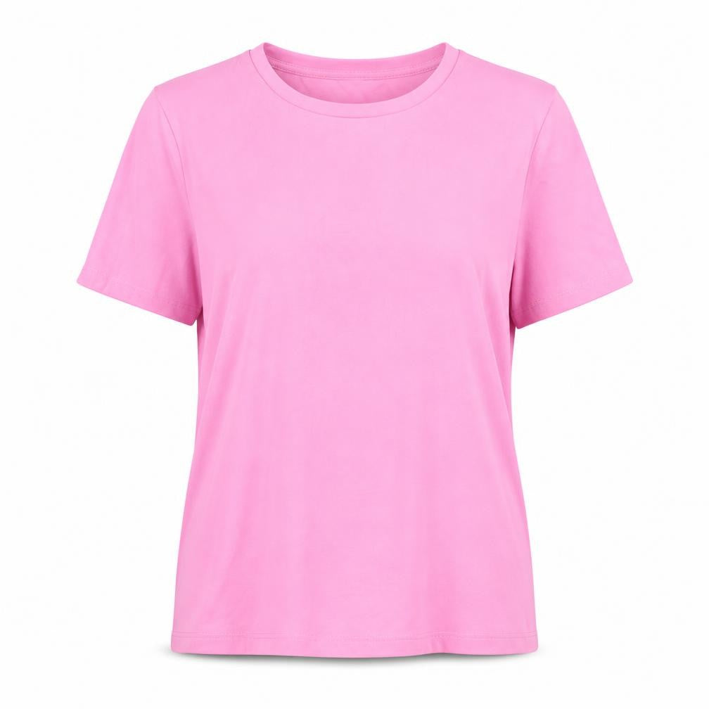 Womens UK Size S Object Pink Basic T-Shirt