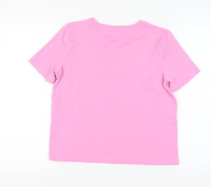 Womens UK Size S Object Pink Basic T-Shirt