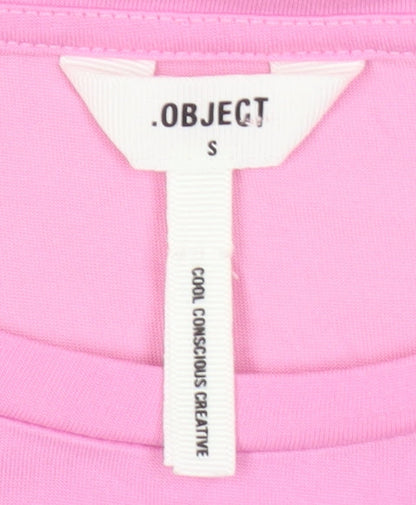 Womens UK Size S Object Pink Basic T-Shirt