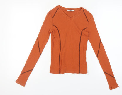Womens UK Size S NA-KD Orange Basic T-Shirt