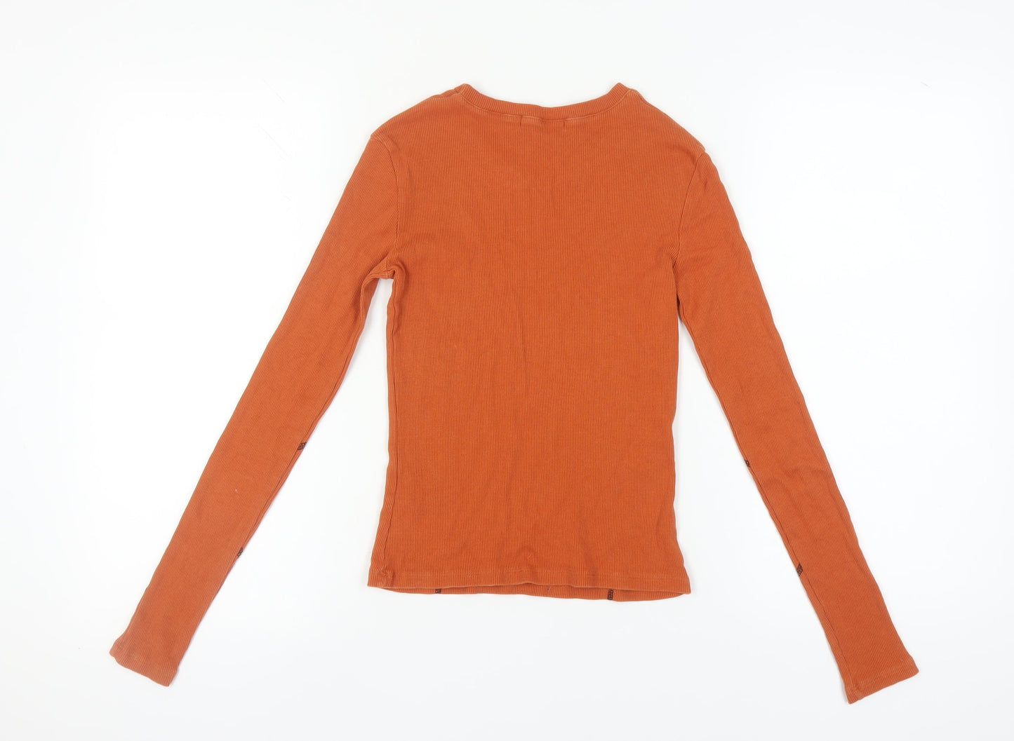 Womens UK Size S NA-KD Orange Basic T-Shirt
