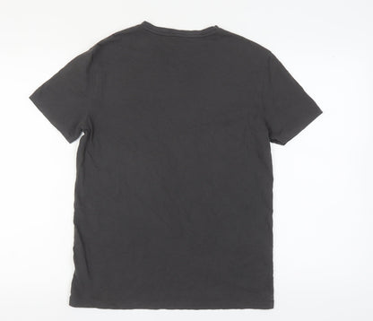 Ralph Lauren Men's Black Cotton V-Neck T-Shirt - Size S