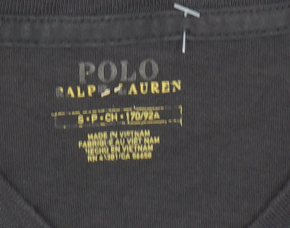 Ralph Lauren Men's Black Cotton V-Neck T-Shirt - Size S