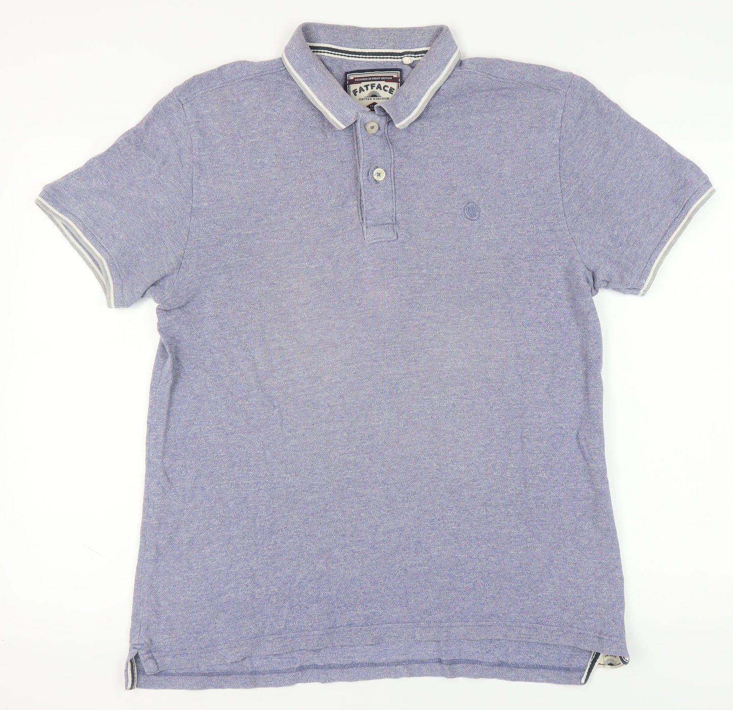 FatFace Men's Blue Short Sleeve Polo Shirt L