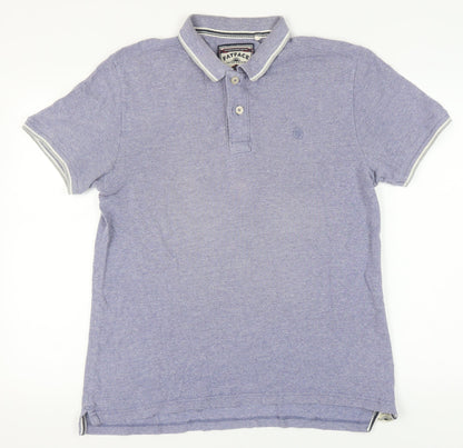 FatFace Men's Blue Short Sleeve Polo Shirt L