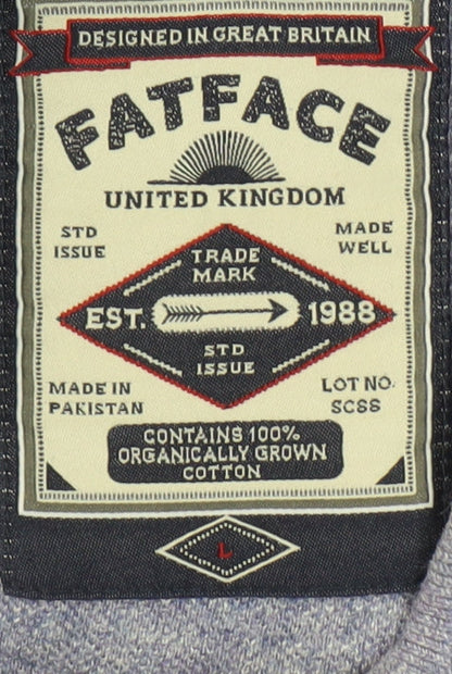 FatFace Men's Blue Short Sleeve Polo Shirt L