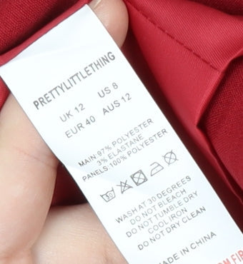 Womens UK Size 12 PRETTYLITTLETHING Regular Red Blazer