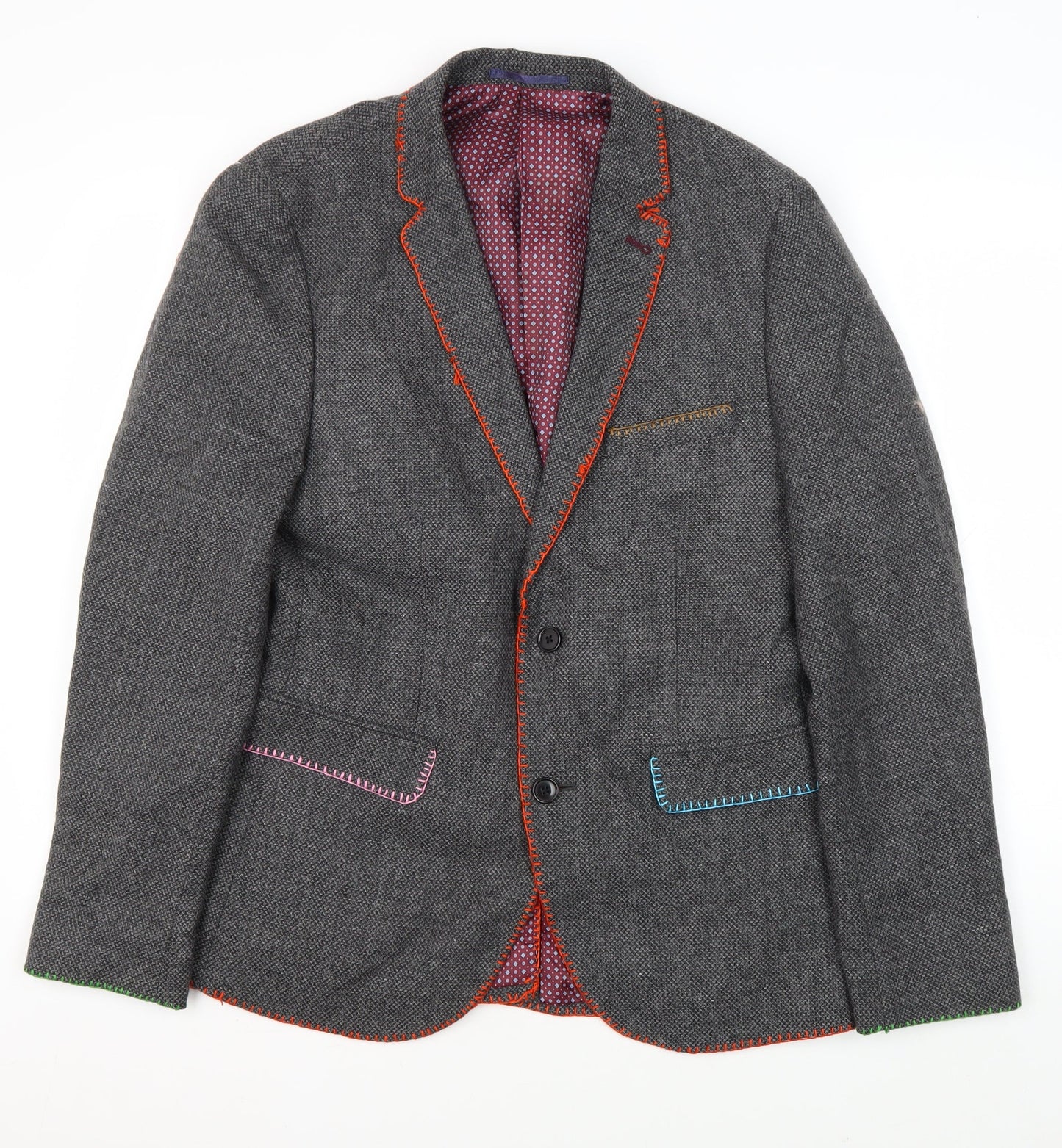 Mens UK Size M Burton Regular Grey Suit Jacket