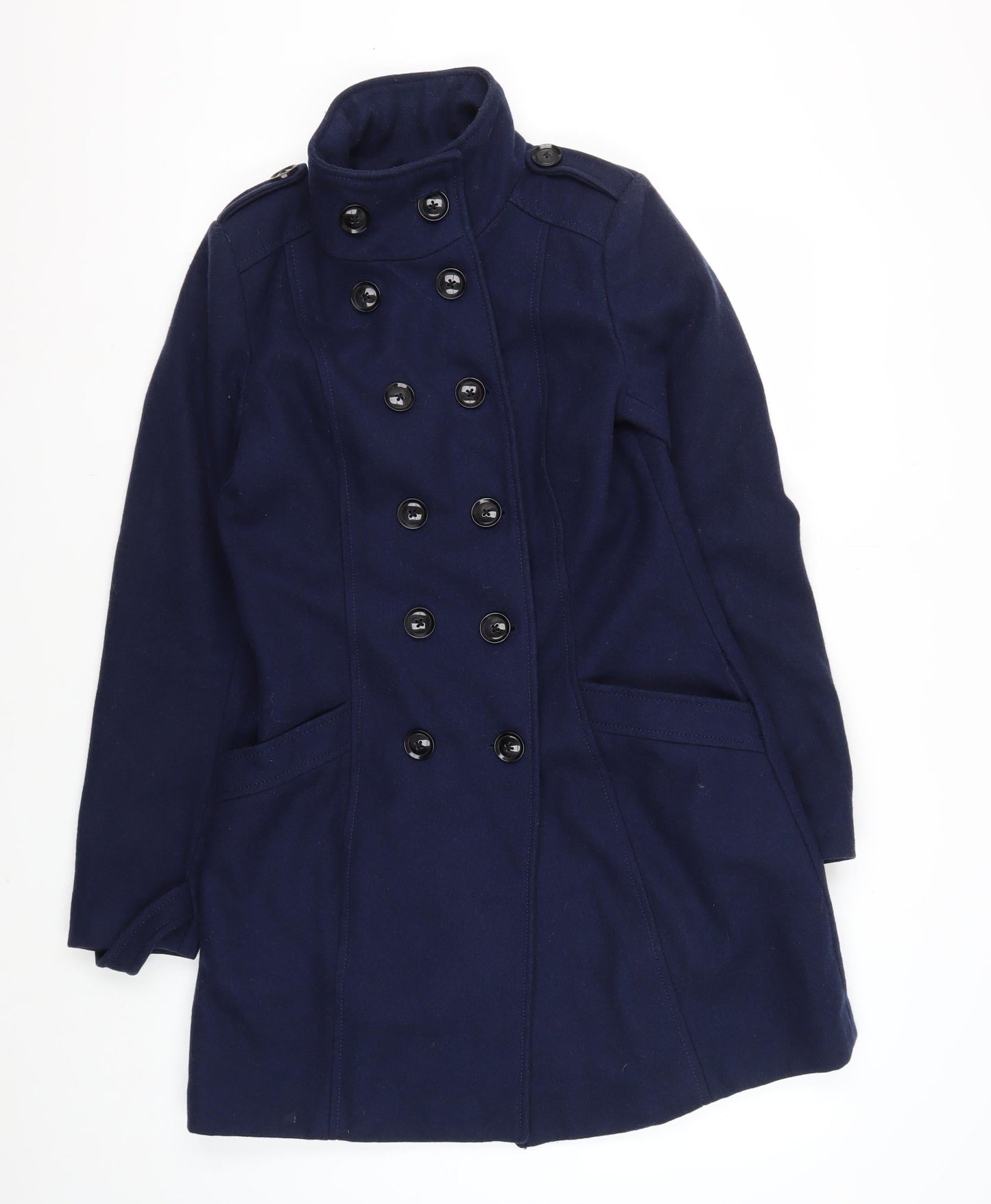 Camaieu Women's Blue Wool Pea Coat Size 8