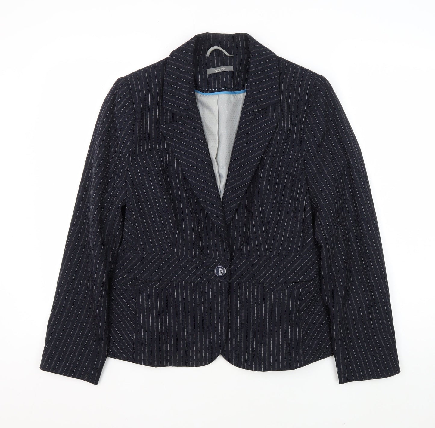 South Women's Black Pinstripe Blazer UK 14 Business