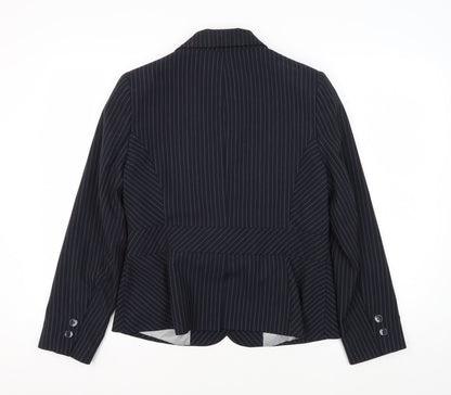 South Women's Black Pinstripe Blazer UK 14 Business