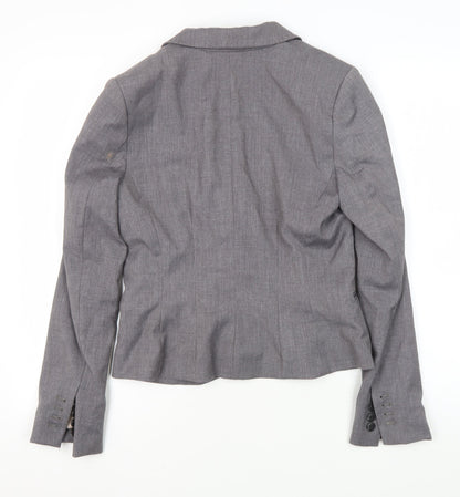 H&M Women's Grey Blazer, Size 10, Elegant Business Wear