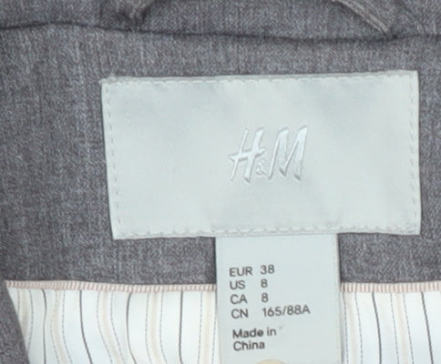 H&M Women's Grey Blazer, Size 10, Elegant Business Wear
