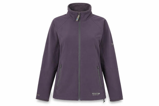 Front view of Regatta Women's Purple Basic Jacket, size 10, Full Zip, Softshell