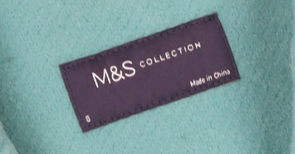 Womens UK Size 8 Marks and Spencer Green Overcoat