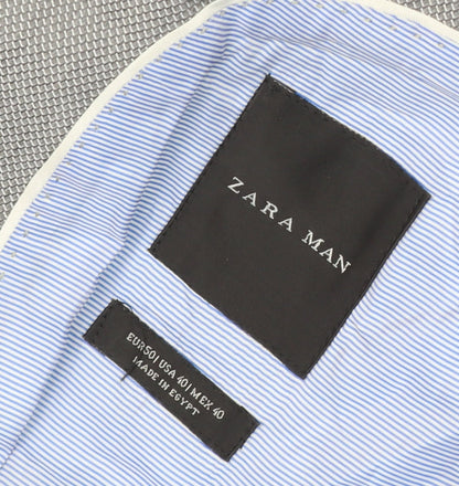 Mens UK Size 40 Zara Man Regular Grey Suit Jacket
