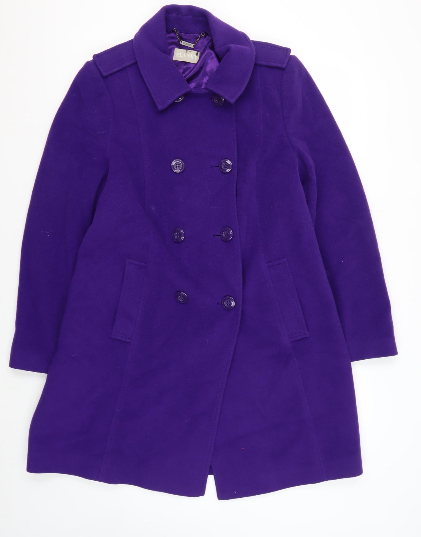 Womens UK Size 14 Planet Purple Pea Coat