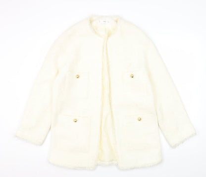 Mango Ivory Women's Mid-Length Coat Size 8