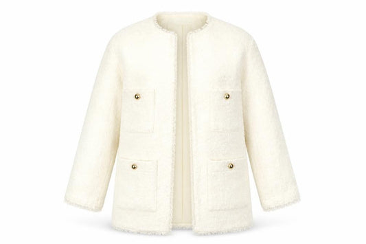 Mango Ivory Women's Mid-Length Coat Size 8