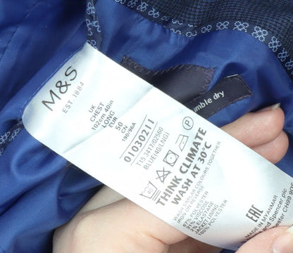 Mens UK Size 40 Marks and Spencer Regular Blue Suit Jacket