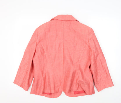 Precis Petite Women Pink Linen Blazer Size 16