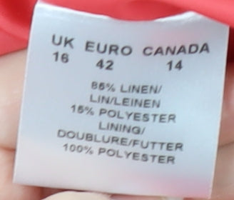 Precis Petite Women Pink Linen Blazer Size 16