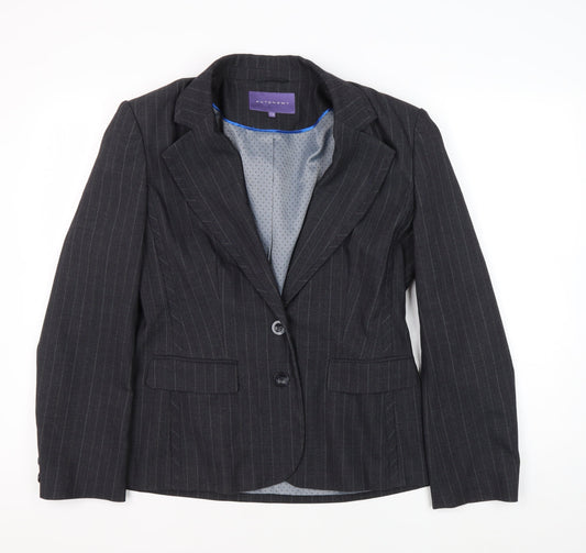Autonomy Women's Black Pinstripe Suit Jacket Size 14