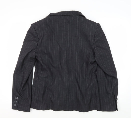 Autonomy Women's Black Pinstripe Suit Jacket Size 14