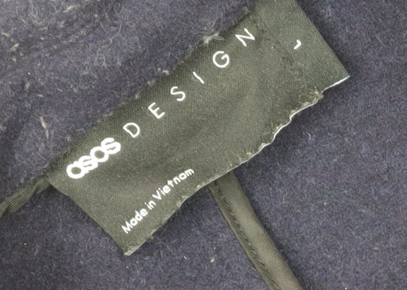 ASOS Design Men's Blue Overcoat in L, Classic Style