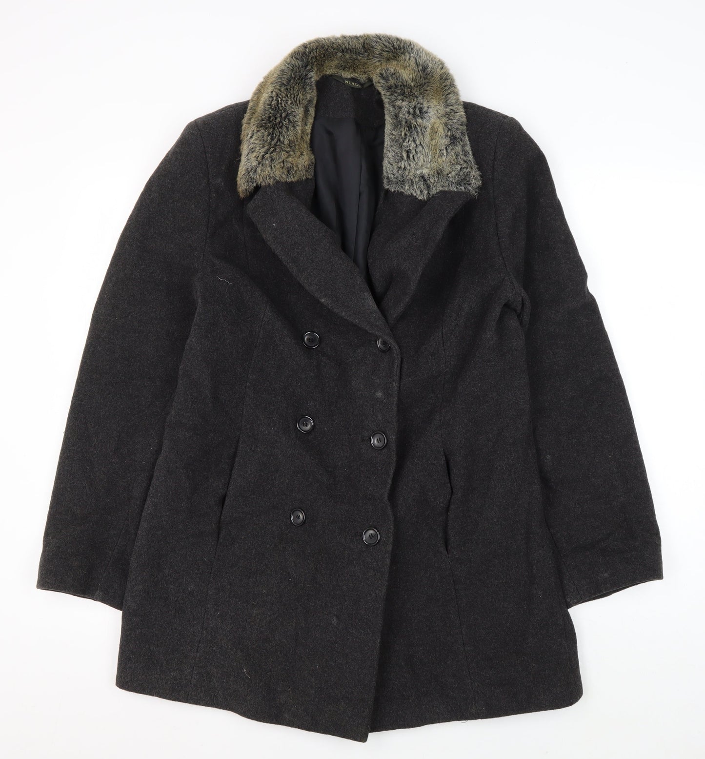 Womens UK Size 12 NuAge Black Pea Coat