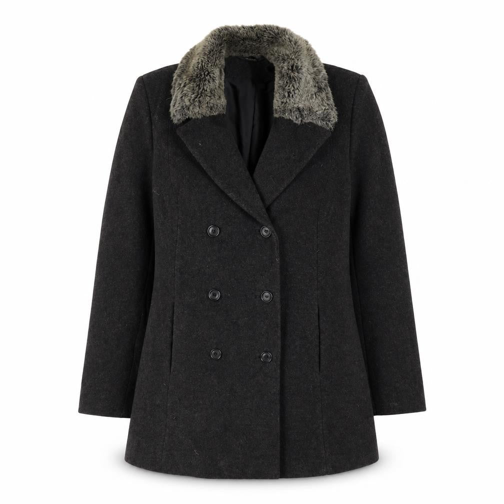 Womens UK Size 12 NuAge Black Pea Coat