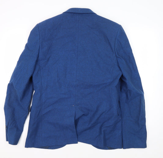 Mens UK Size 40 Topman Regular Blue Suit Jacket