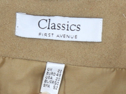 Classics Women's Beige Wool Overcoat Size 22