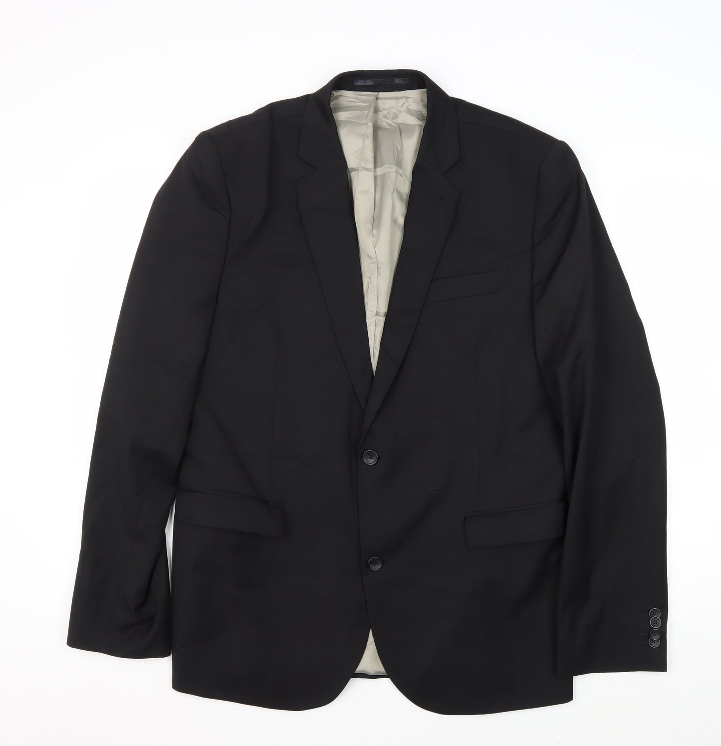 Mens UK Size 42 Topman Regular Black Suit Jacket