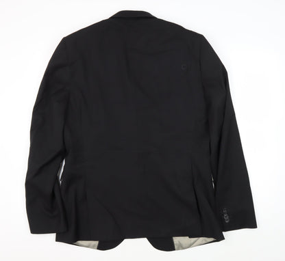 Mens UK Size 42 Topman Regular Black Suit Jacket